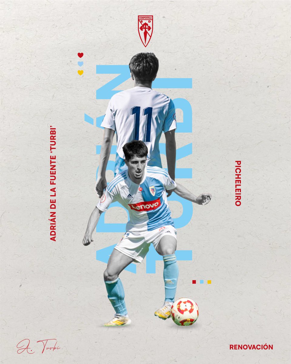SD_Compostela's tweet photo. ✍️🩵🤍 Turbi dá o salto ao primeiro equipo do Compos

⚽️ O canteirán, tras pechar con éxito a súa etapa xuvenil no División de Honra, formará parte do primeiro plantel, aportando xuventude, velocidade e desborde

ℹ️ https://t.co/Zo3wSkQu8l https://t.co/AJGpi9soNs