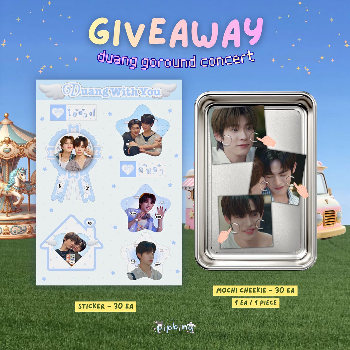 bin9h's tweet photo. ⊹ ࣪ ˖ pls kindly rt ⊹ ࣪ ˖

🎀 giveaway #DuangGoRoundConcert  

- Sticker A6 (30 ea)
- Mochi Cheekie (30 ea)

date 📍 15 August 2026
Location 📍 Impact Arena
Time ⏱️ tba

#เจอด้วงที่อิมแพคนะเธอ
#ด้วงกับเธอSeries 
#DuangWithYouSeries https://t.co/SVDbPuearq