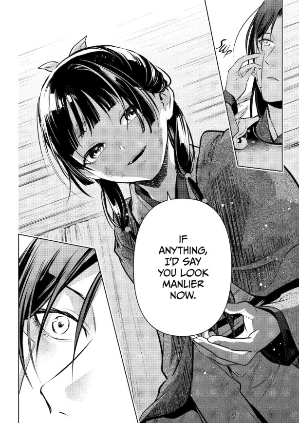 shadowarlok's tweet photo. Falar que nunca houve recriprocidade por parte da Maomao ou que ela nunca viu nada no Jinshi, já é negacionismo das pessoas
Ela tem muitos problemas pra entender seus sentimentos por conta do bloqueio emocional, mas desde o arco do clã Shi, que ela deixa obvio que ele é especial https://t.co/NR0lTdqtsS