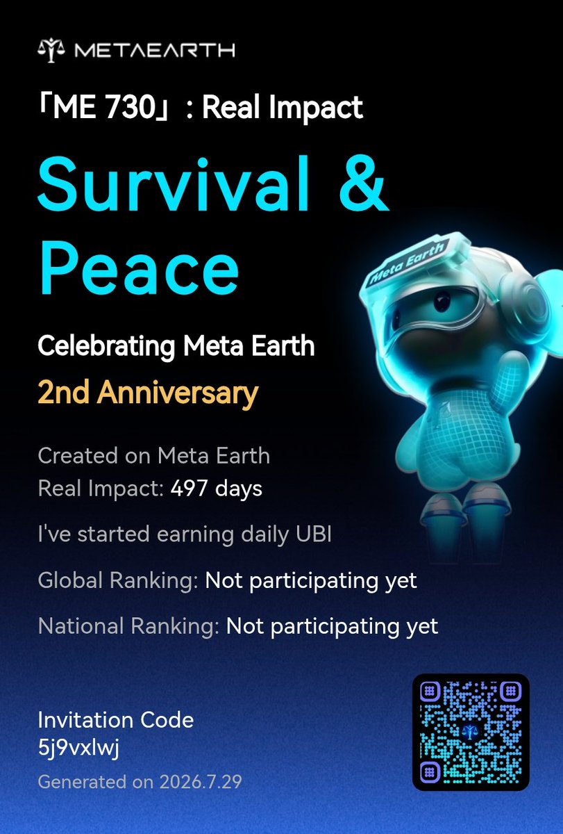 Abdiz441's tweet photo. 「ME 730」: Real Impact I’ve started earning daily unconditional basic Income and helping more people do the same. Create your impact with us and win up to $20,000 in rewards! Join here:... Read more:
https://t.co/k2sLhTm5pd https://t.co/jYgbY5gwJy