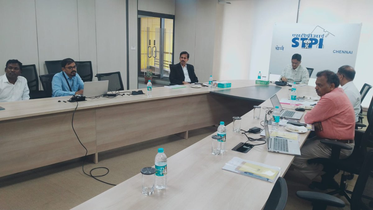 STPIChennai's tweet photo. During his visit to STPI Chennai, Dr. Atul Anand, IAS, Addl. Chief Secretary, Govt. of TN, AI, IT &amp; DS Dept., interacted with startups incubated at the STPI #FinBlue CoE, appreciating their innovative solutions and vibrant startup ecosystem being fostered through #STPIINDIA. https://t.co/Vl1nKIMTS9