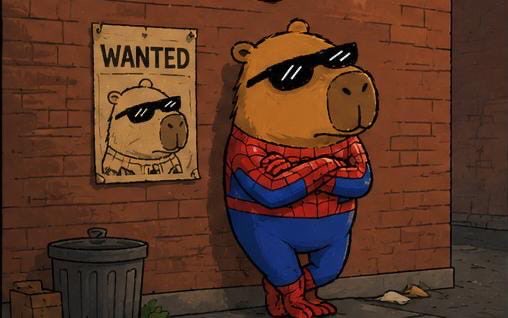Capyderman's tweet photo. Everyone’s out here trying to be the next Spider-Man…
Meanwhile Capyderman just vibing in every timeline.

The real main character energy. 🦫🕷️

0x0f5dbdd624c5b88ff7f1b1a6381697fe44776fc5

#Capyderman #Robinhood #Ponsdotfamily
@ponsdotfamily @MEADGod https://t.co/djZe9Tc3s0