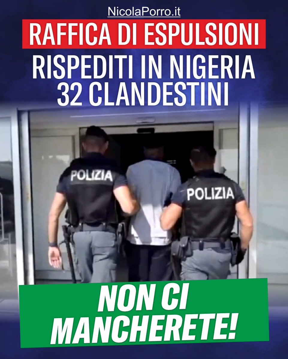 galeazzobignami's tweet photo. Uno dopo l’altro, rimandiamo a casa chi non ha diritto di stare in Italia. Avanti così! https://t.co/XzNPMwpJgA
