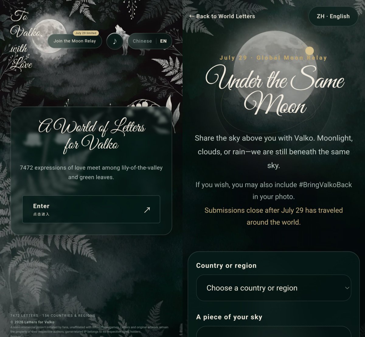 pinkcrispss's tweet photo. 🌕🐺 Submit your moon photo to this limited event ongoing now on https://t.co/bzHyf1cdby ! You can attach your moon photo, send your blessings and submit for the world to see our beautiful night sky! Keep howling for love! Awooooo! #ValkoIsLoved #ValkoIsValuable #BringValkoBack https://t.co/wAslle2Qev