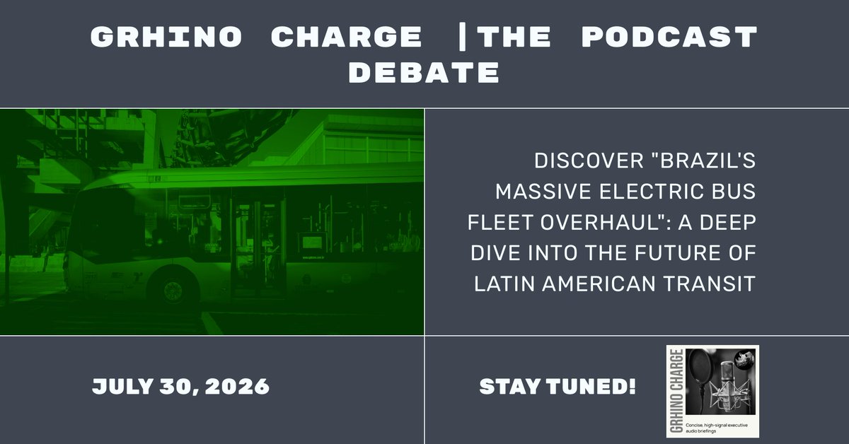 imb_solutions's tweet photo. Tune into "#Brazil's Massive #Electric #EV 🚎 Fleet Overhaul" to discover how 🇧🇷 is replacing 14,000 diesel 🚍 with #ebuses by 2030. Listen to the #podcast today! https://t.co/cSBzFZsX8p
#bus #electrictransition #zeroemission #publictransport #LatinAmerica #Eletra #emobility https://t.co/XtkhynedR1
