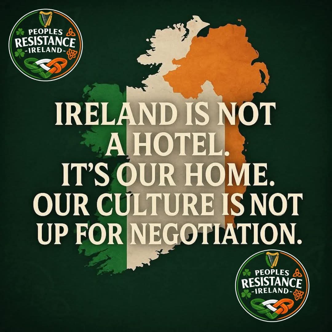 politicseu7's tweet photo. IRELAND IS NOT A HOTEL 

IT'S OUR HOME. 

OUR CULTURE IS NOT UP FOR NEGOTIATION. https://t.co/J3nnDLWpWD