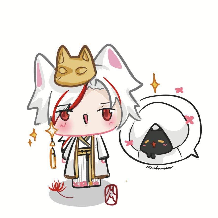 MChompu's tweet photo. จิ้งจอกขาวxแมวขาว #HyouART #MChomgallary https://t.co/iIl5E5Fk1T