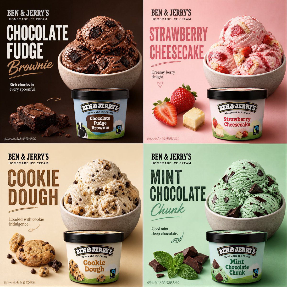 Premium Ice Cream Product Grid Poster