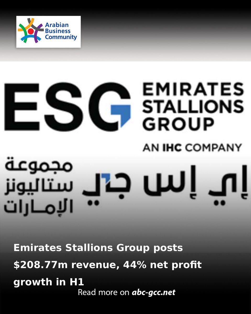 ABCinGCC's tweet photo. Emirates Stallions Group, a leading UAE-based diversified conglomerate and subsidiary of IHC, today reported an 8% year-on-year increase in revenue to AED766.69 million ($208.77 million).
Read more on https://t.co/uiznpn6LDF
#ABCNews #UAE #Revenue #NetProfit https://t.co/6T4nQTcf8N