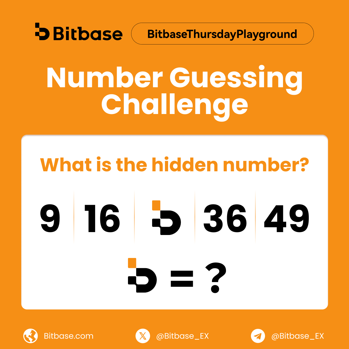 Bitbase_Ex's tweet photo. #BitbaseThursdayPlayground ｜Number Guessing Challenge

💡Sharp eyes make sharp trades!Which one is physically possible?  🎁3 winners will each receive 20 USDT !

📌 How to Enter:
1.  Follow @Bitbase_EX & @nic_web3 
2. Like & RT this post
3. Comment your answer + Tag 3 friends

#Bitbase  #Giveaway