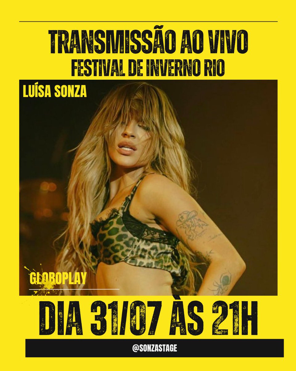 sonzastage's tweet photo. 🚨O show dessa sexta-feira (31/07) vai ter transmissão na @globoplay a partir das 21h❤️‍🔥 

Quem aí vai assistir? https://t.co/tmoWaaMYkb