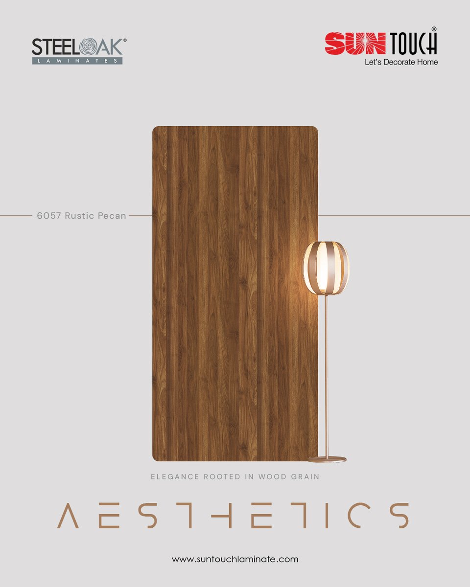 suntouchlam's tweet photo. Warm, grounded and effortlessly modern—6057 Rustic Pecan from the Steel Oak Laminates collection by SunTouch brings rich wood character and natural depth to wardrobes, furniture and contemporary interiors.
Explore the collection at https://t.co/LT8sFea5J2 
#SunTouchLaminates https://t.co/W0WMEezV1T