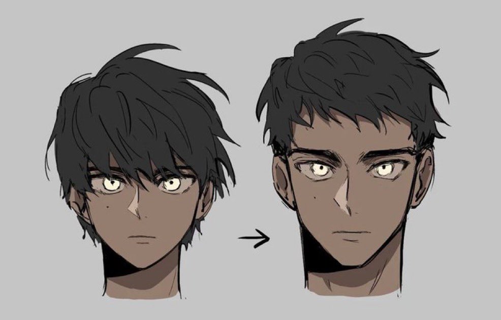 tryanglefor's tweet photo. Age your character by refining features, not just changing the hairstyle. https://t.co/la2zr2LPkm