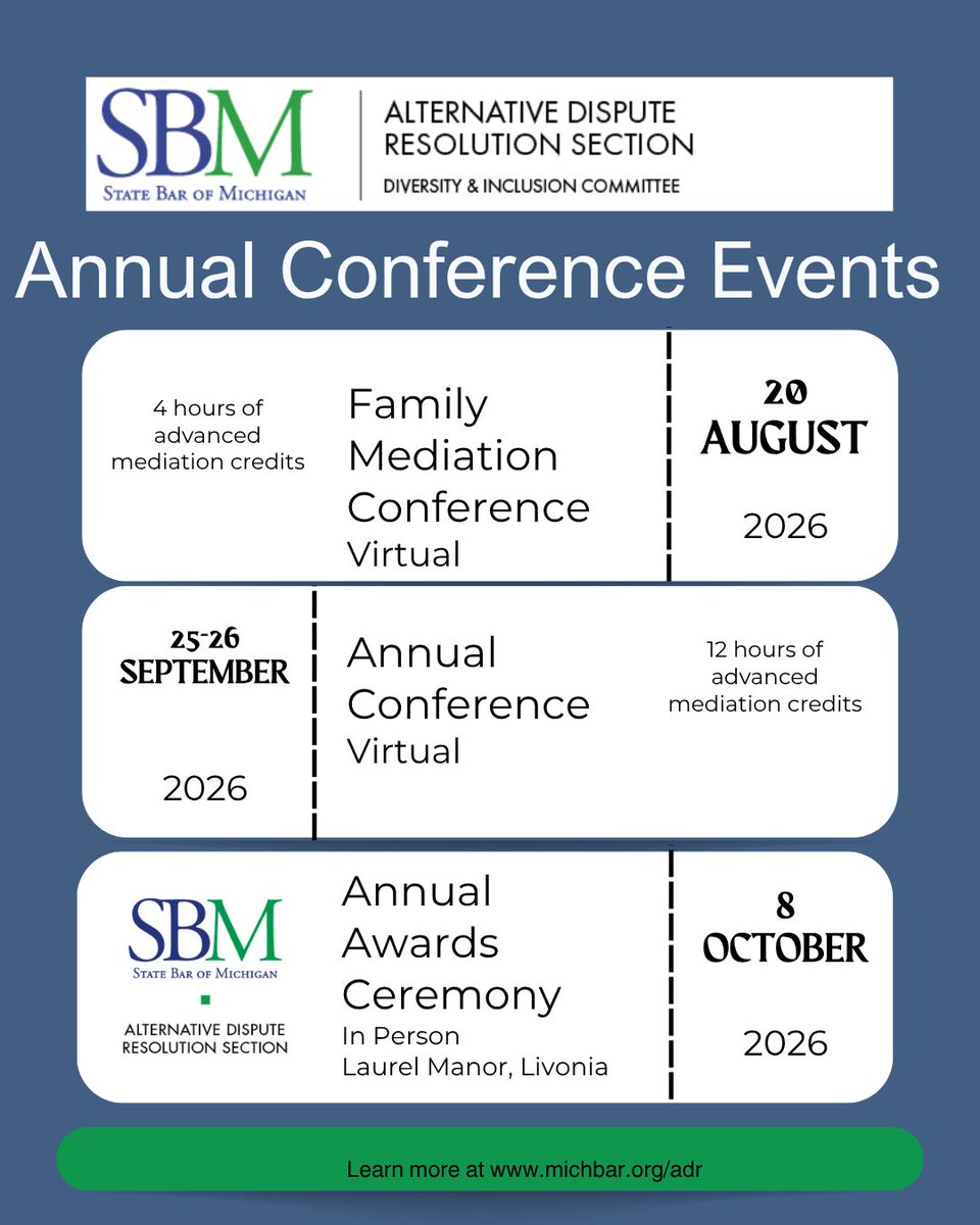 SBM_ADR's tweet photo. Register now for the Family Mediation Program on August 20 and view the website:

https://t.co/mtqQd3mBmb https://t.co/MBafDHV9Zy