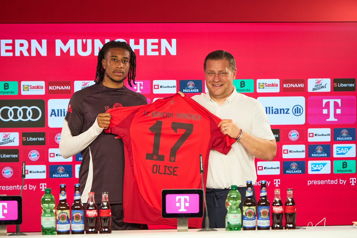 Plettigoal's tweet photo. 🚨✅ Max Eberl has also confirmed our news that the Michael Olise topic is closed: “I’ve always kept in contact with Michael during the World Cup. We asked him if he wanted to wear the No. 11 shirt, but he said: ‘No, I want to keep the No. 17.’ The communication was completely normal.”

“It became quite amusing how the rumours kept growing. Real Madrid and FC Bayern made their position very clear. There was no truth to those rumours. Hopefully that topic is over now.” 

As revealed, Olise and his agent informed Bayern during the World Cup that he wanted to stay. Olise was never close to joining Real and never asked to leave FC Bayern or push for a transfer.