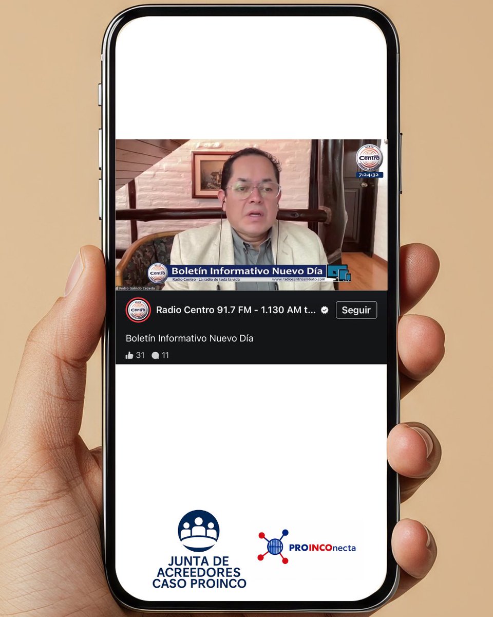 Proinconecta's tweet photo. Agradecemos a @RadioCentroAmb por el interés de informar sobre las acciones que la Junta de Acreedores caso Proinco está llevando a cabo.

#JuntaDeAcreedores #CasoProinco #ProInconecta #DerechosDeLosAcreedores https://t.co/YXN4TopOBL
