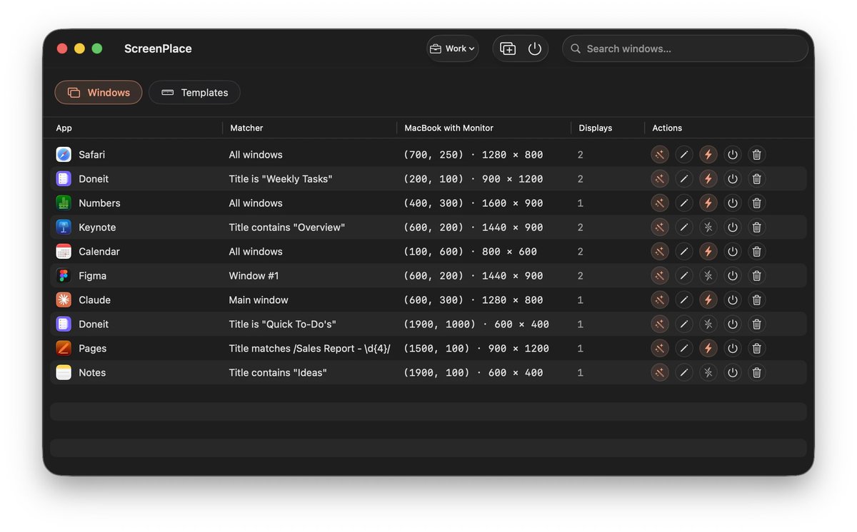Matt1Corey's tweet photo. 🎉 Indie App Sales is sponsored by ScreenPlace! 🎉

The Mac app that remembers exactly where every window should be and automatically puts it back in place. Never rearrange or resize a window manually again.

https://t.co/mSwkcxcmwb

🎉 Thanks to ScreenPlace!🙏

#IndieAppSales https://t.co/sxD5FFCfHl