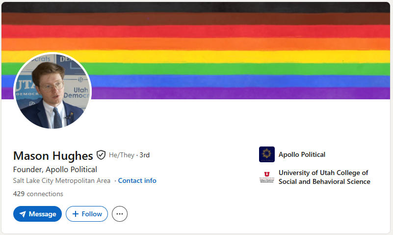 extradeadjcb's tweet photo. Here's the founder of the consulting firm that ran the "conservative Republican" challenger to Utah Senate President Stuart Adams

Here's his team

Their Instagram advocates public funding for trans surgeries &amp; sexual performances for minors https://t.co/7SEGkcgUUP