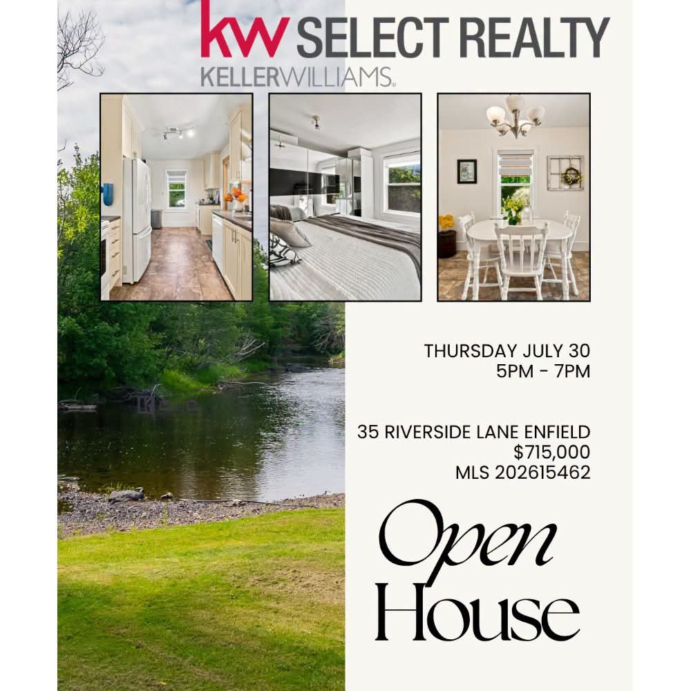 askshellyfirst's tweet photo. Take a quick turn 🚗 into 35 Riverside Lane, Enfield on your way home from work on Thursday!  🔥OPEN HOUSE 🔥 Thursday 5pm - 7pm If living directly on the Shubenacadie River is your dream, then dreams do come true!  

#askshellyfirst  #homebuyers #homesellers #homesforsale https://t.co/2bQMoLqXfy