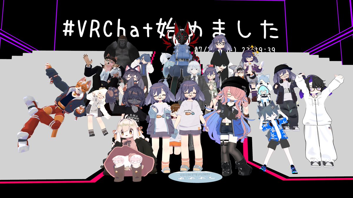 FlawInAffection's tweet photo. いえーい！
tenzyu とかいう名前で menno 着てることが多いですたぶん！見かけたらよろしく！！！
#VRChat 
#VRChat始めました https://t.co/RV5WDoSmdD