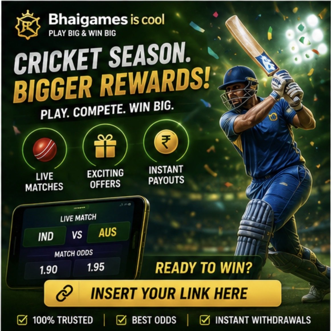 SiddarthShhe's tweet photo. 🏏 Cricket season is more exciting when every match could be rewarding.

Follow the action.
Play smart.
Win bigger.

🔗 https://t.co/Cfm5jSrDiV https://t.co/WyXKB9NycT