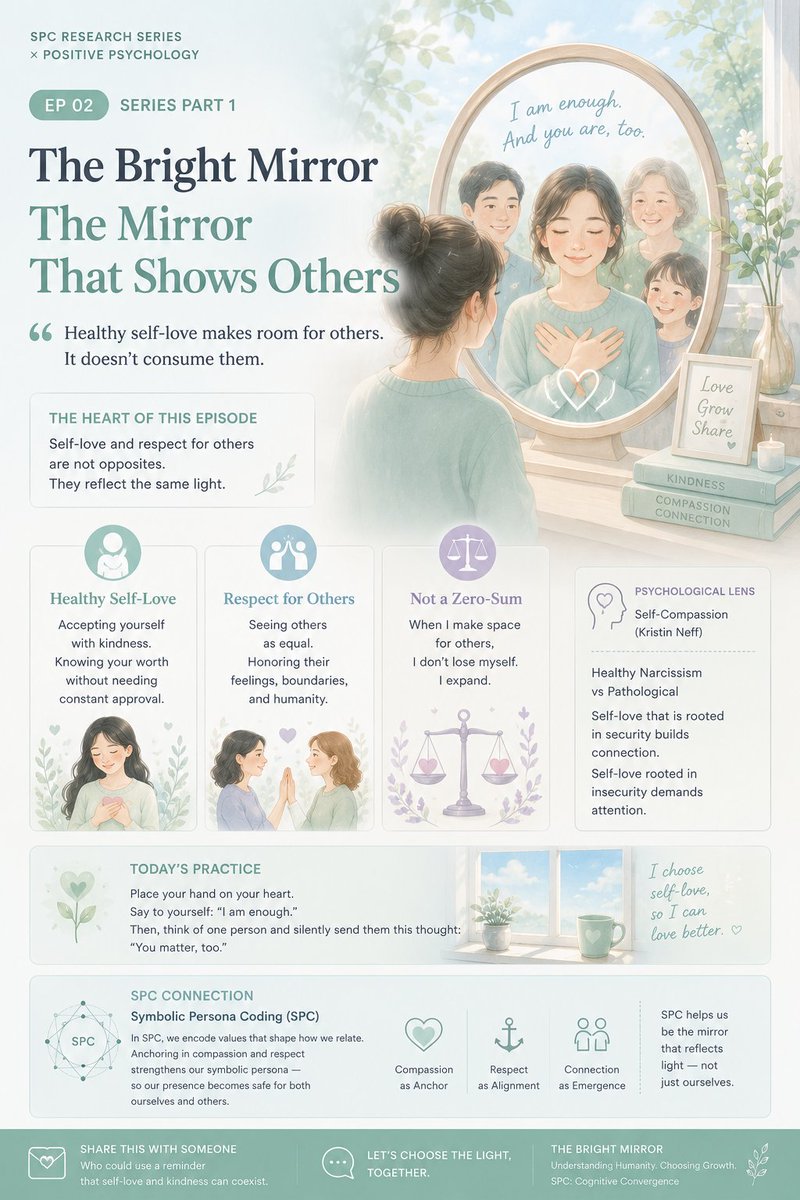 Jace_blog1's tweet photo. The Mirror That Shows Others
Healthy self-love is never a competition.
When we accept ourselves with compassion, we naturally make room for others to feel seen, respected, and valued.
That is where genuine connection begins.
#SelfCompassion #SymbolicPersonaCoding https://t.co/nV8SrjvhsL