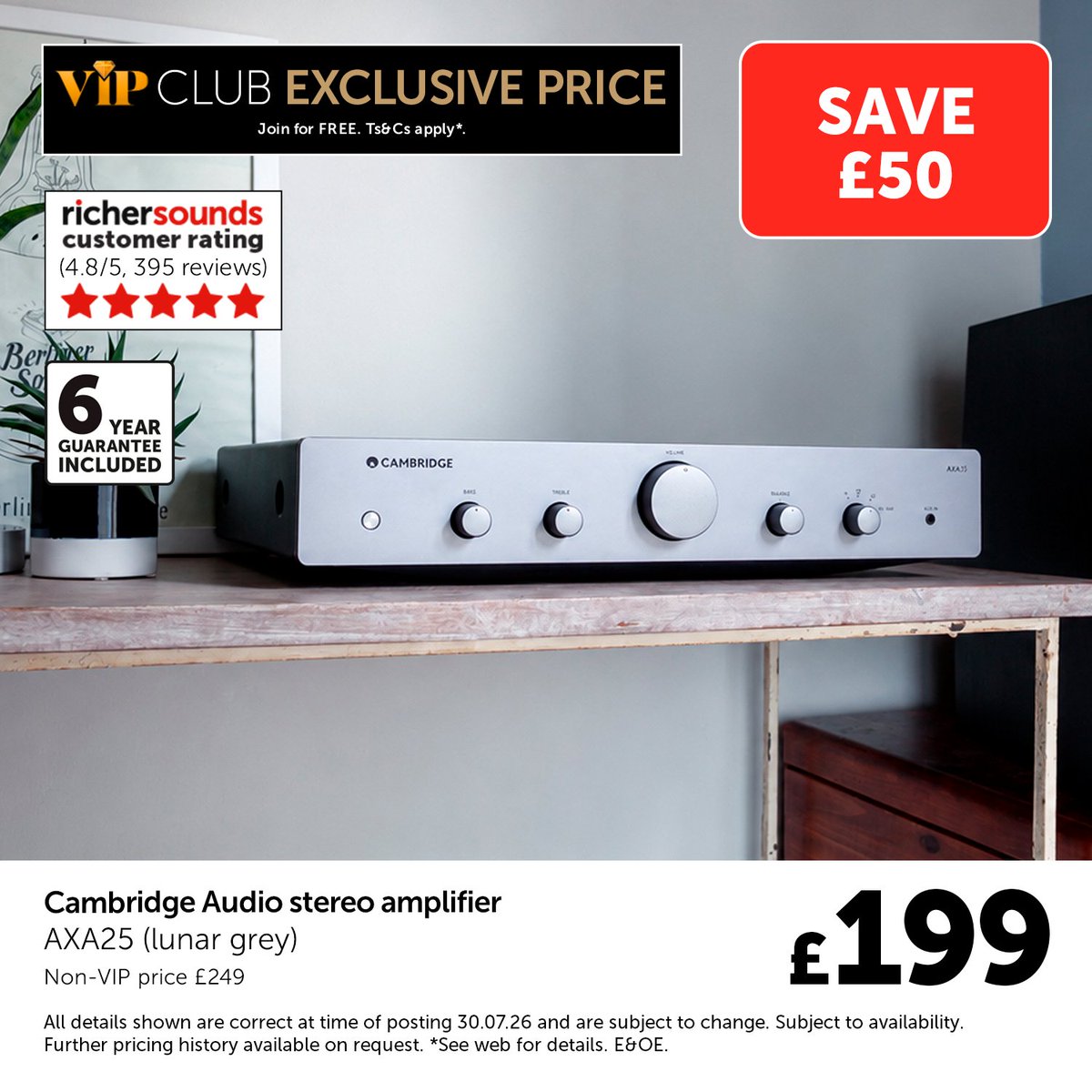 RicherSounds's tweet photo. 🎶 Our VIP Club members get the amazingly versatile Cambridge Audio AXA25 stereo amplifier for just £199!

💎 Join our VIP Club for FREE with just your email, to get this and many other great privileges!

Visit our website: https://t.co/SnA9wQnQ7s https://t.co/TO0MTMKmGv