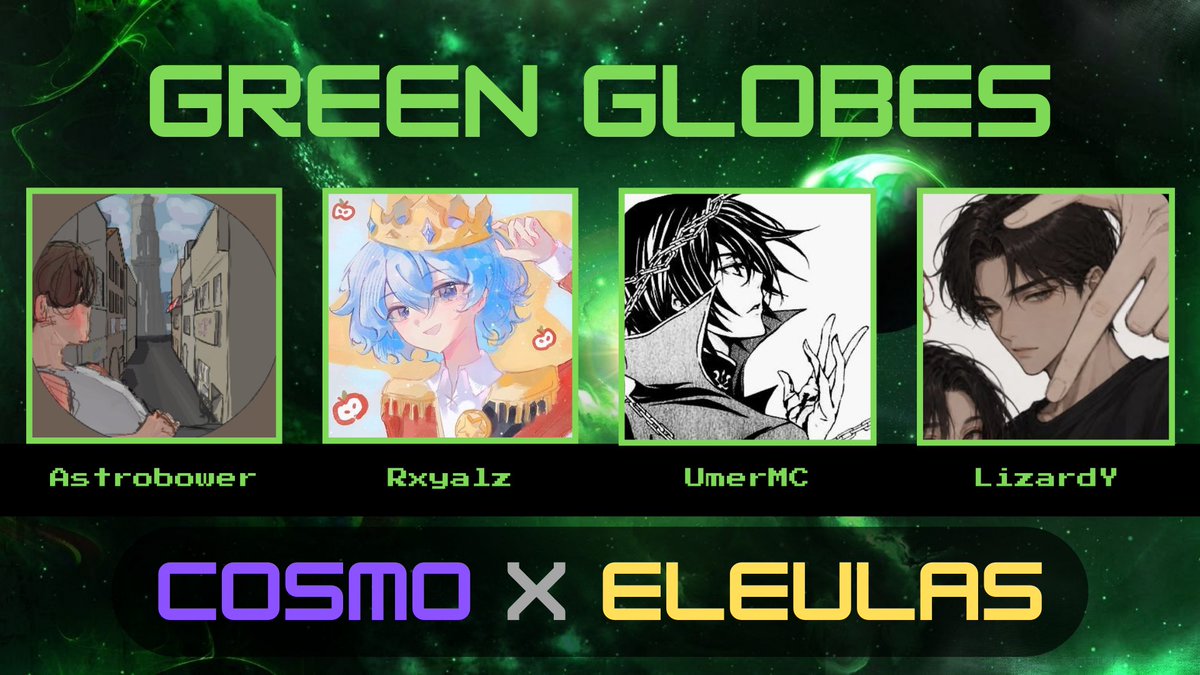 KoenigEule's tweet photo. Announcing the🌐Green Globes 🌐

@AstroBower 
@itsrxyalz 
@_UmerMc 
@LizardYStreams https://t.co/VEhjqodRgh