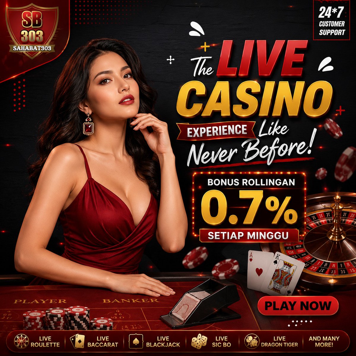 KayessOnly2024's tweet photo. Rasakan sensasi Live Casino dengan dealer profesional, hanya di SAHABAT303.

✅  Bonus Rollingan 0.7% Setiap Minggu
✅  Deposit &amp; Withdraw
✅  Aman &amp; Terpercaya 
✅  Customer Service 24 Jam

📲 Ayo Gabung Sekarang!

Link: https://t.co/wOq4deKBLJ

#sahabat303 https://t.co/eW8BsvnB3y