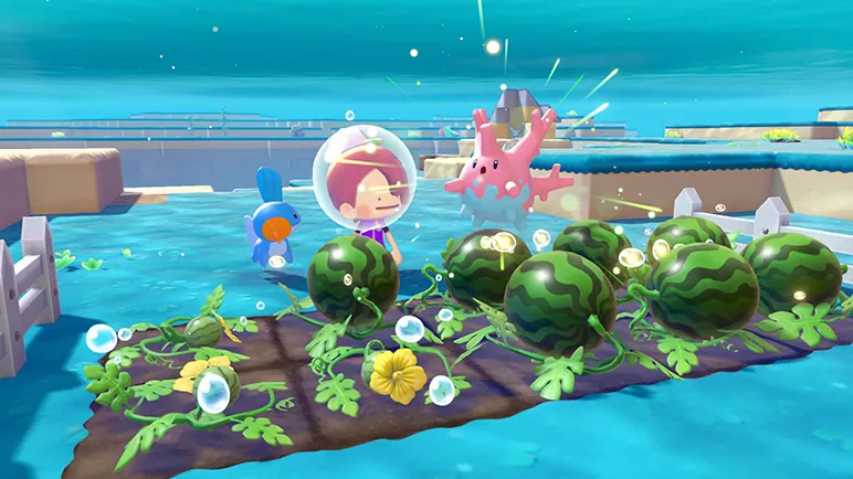 pokemon_GW's tweet photo. ＼ DLCの新アイテムが3種判明！ ／

🍉スイカ
新しく栽培できる食べ物

🧱ブロックうき
水中に浮かぶ建物を作れる新ブロック

⚡️バブルマシン
水中の作物にあわをかけられる装置

#ぽこあポケモン #ぽこポケ https://t.co/bdkAXSWlmA