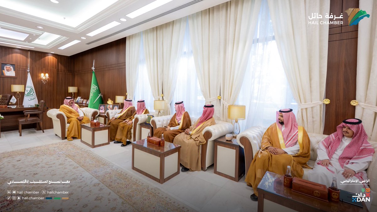hailchamber's tweet photo. #استقبال | 

سمو #أمير_منطقة_حائل يستقبل وكيل وزارة التجارة للأعمال التجارية د.محمد النويران وعددًا من مسؤولي الوزارة، بحضور رئيس #غرفة_حائل أ.نايف الجميل ومدير فرع وزارة التجارة بالمنطقة أ.طارق أبا الخيل، منوّهًا سموه بدعم القيادة الرشيدة -أيدها الله- للقطاع التجاري وتعزيز بيئة الأعمال.