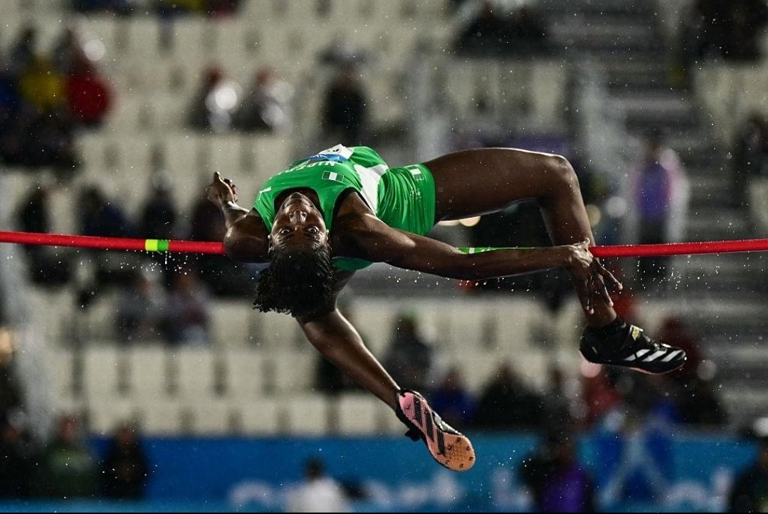 Naija_PR's tweet photo. Temitope Adeshina won high jump bronze for Nigeria at Glasgow 2026, clearing 1.90 metres. https://t.co/8DlZ3Yl7Ht