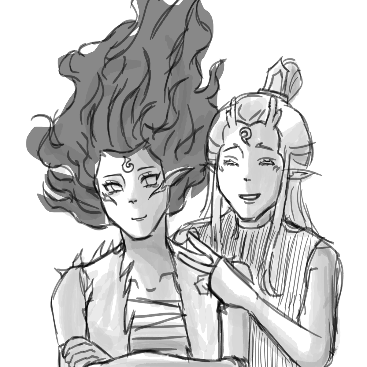 fifiiblip's tweet photo. gl bingzha is real (except Ao Bing looks the exact same?? He looks feminine already, idk how I would make the design noticeably different 💔)

I blocked part of ne zha’s body because I was embarrassed from the bad anatomy😭 (ref photo at the end)

#aobing #nezha #bingzha https://t.co/zo4jKoSoqm