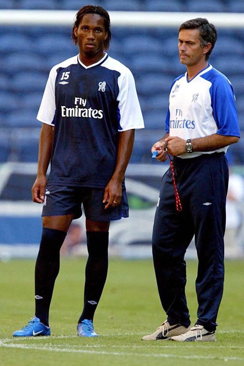 FTBLsection's tweet photo. JOSE MOURINHO: "In 2003, managing Porto and facing Marseille in the Champions League, Drogba scored against us and celebrated like it was his last goal. The atmosphere at the Velodrome was insane, the noise was deafening.

At halftime, I met him in the tunnel and I said to him: 'I don't have enough money to buy you, but do you have cousins in Ivory Coast who play like you?' He smiled, hugged me, and said: 'One day you'll be at a club that can sign me.'

Six months later, I signed for Chelsea... I had several options, but I arrived and said: 'I want Didier Drogba.' Some people had doubts, questioning why Didier, 'Why choose this player, why not this other one?' 'Are you sure he will fit in the Premier League?' 'Is he really as good as you say?' Despite all these questions, I kept saying, 'I want Didier Drogba.'

In the end, Didier became a legend at Chelsea. His goals brought titles, but what I cherish the most are the countless memories we shared together."
