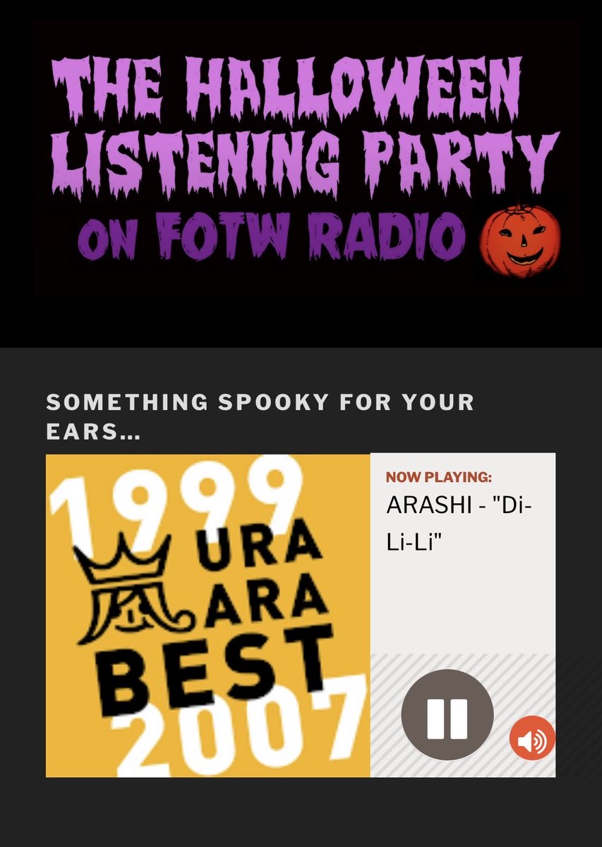 e6_osanm's tweet photo. 🎃🇦🇺#Halloweenradio @fotwradio
#嵐海外ラジオオンエア #ARASHI
2026/7/29 #OAリスト 嵐編③🌌

Five
Di-Li-Li
Lucky Man

#嵐を世界に連れて行こう
@arashi5official https://t.co/2iCDBHmbiX