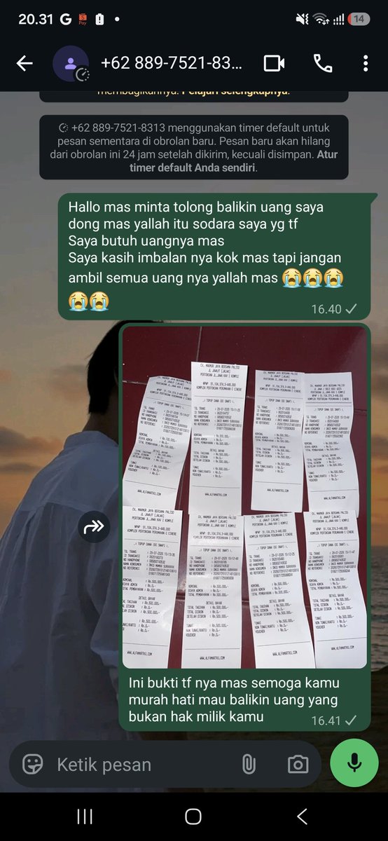 chichip1909's tweet photo. Hari apes emang gk ada di kalender
Mau cerita guys tadi sodara ku niat mau tf ke DANA aku malah salah ketik nomor 1 angka alhasil angus uang 3,6juta 
Pas telpon nomor penerima langsung ganti no dana dan blokir aku hmmm padahal ini uang buat beli tiket BWS 😭😭😭😭 https://t.co/2FVFGgECdW