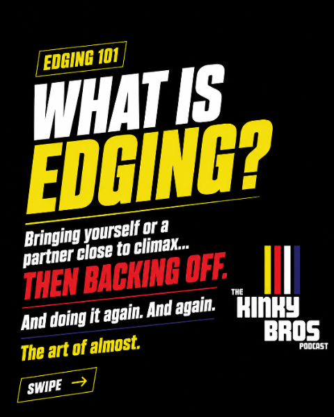 KinkyBrosPod's tweet photo. The best part… is almost. 😈🍆💦🎙️Season 2 starts TODAY. Swipe through. Share. Then go listen to The Art of Almost – Why We Love Edging.🎙️ https://t.co/hxxF2l50td https://t.co/9JRszH0L8F