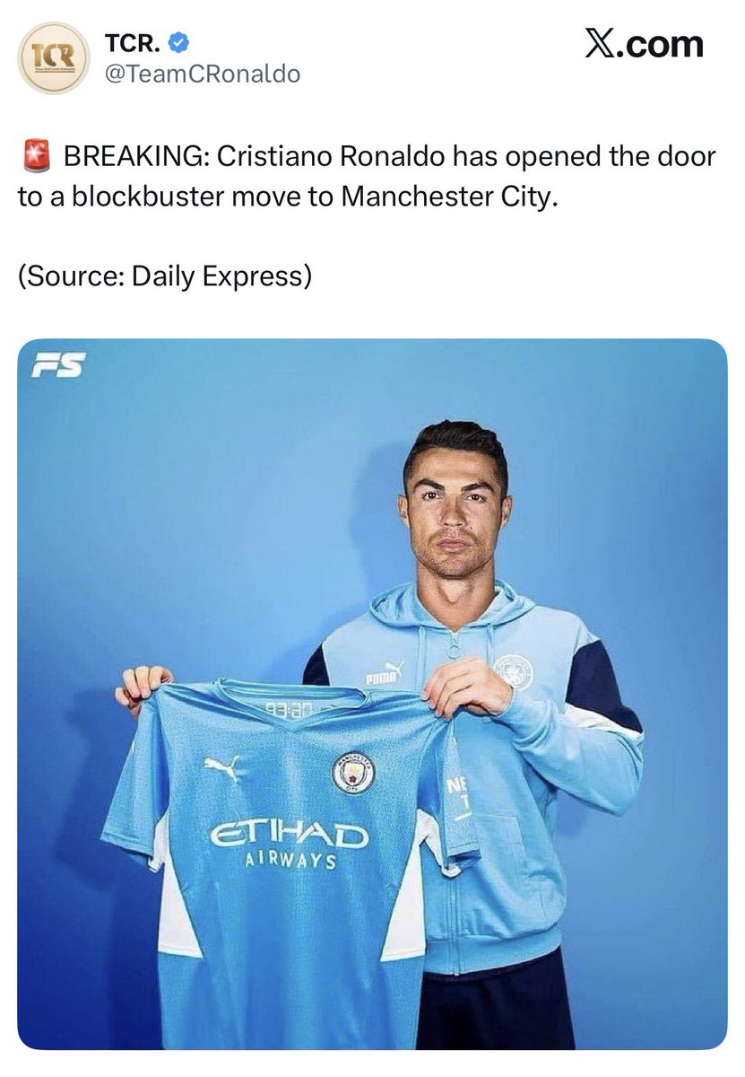 _RMBello's tweet photo. Same Guardiola wanted to sign a 36 yo Ronaldo btw. 
They all think Messi is the “Goat” but want Cristiano in their team https://t.co/VxMlFpTRFT