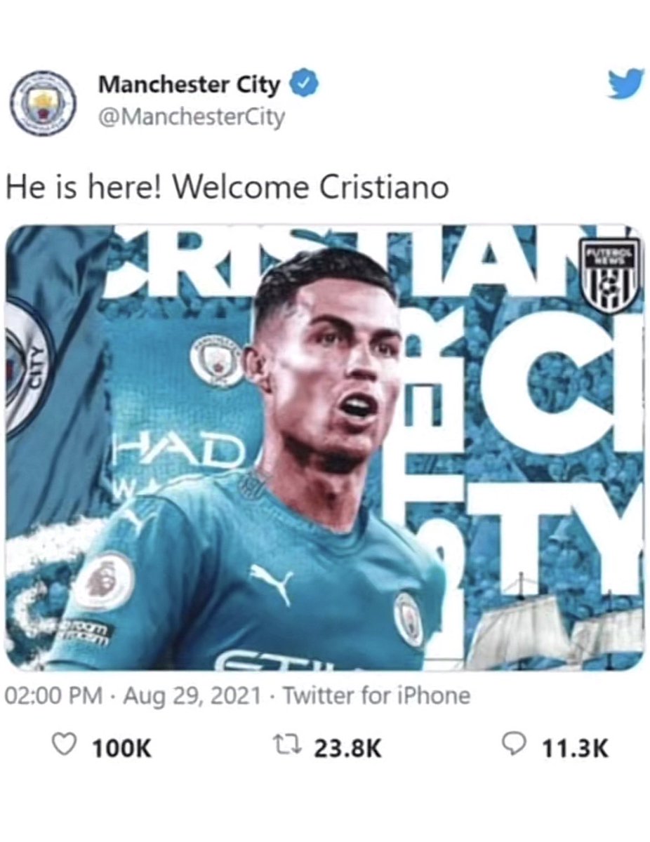 _RMBello's tweet photo. Same Guardiola wanted to sign a 36 yo Ronaldo btw. 
They all think Messi is the “Goat” but want Cristiano in their team https://t.co/VxMlFpTRFT