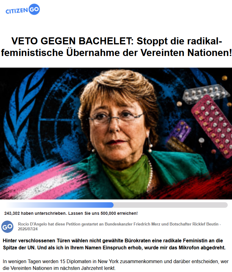 Denise__bi's tweet photo. VETO GEGEN BACHELET: Stoppt die radikal-feministische Übernahme der Vereinten Nationen! - klicken Sie hier: https://t.co/EuBoTMkCvd https://t.co/0FsZKGdH6L