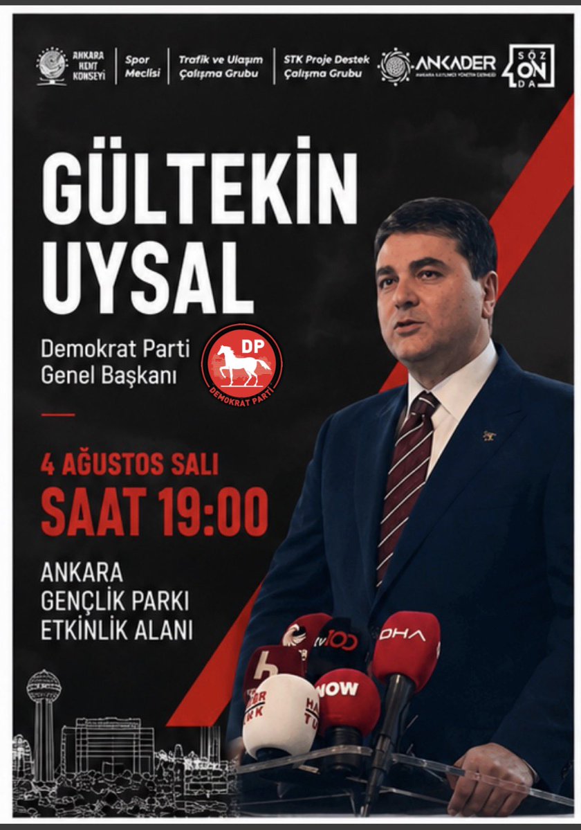 ismailBal63's tweet photo. Ankara Kent Konseyi tarafından düzenlenecek etkinliğine Demokrat Parti Genel Başkanı Sayın Gültekin Uysal konuk oluyor. https://t.co/Y89ehu1bHi