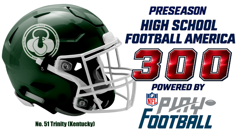 HSFBamerica's tweet photo. 2026 Preseason High School Football America 300 powered by @nflplayfootball.

No. 51 Trinity (Kentucky).

See full 300 -> https://t.co/ikCzvpTjiM #ThisIsHSFootball #playfootball #highschoolfootball

@Trinity_HSFB @trinitysports https://t.co/luBM0h8Zml