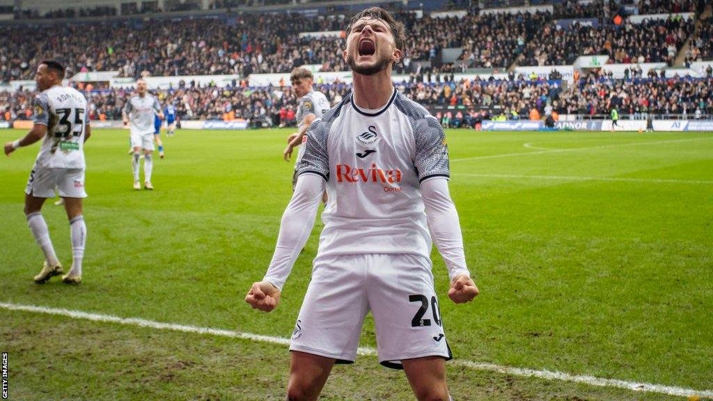 JackArmyHQ's tweet photo. Liam Cullen has joined Leicester City.

A local lad, an academy graduate, and someone who always gave everything for the badge. Seeing one of our own in a Swansea shirt has been something special.

Diolch, Culls. 🤍🦢 https://t.co/uCb8zyrsDY