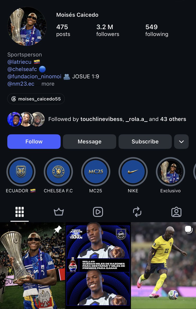 PeakSxnti's tweet photo. Merino's pinned posts vs Caicedo pinned post is sending me 😭😭😭 https://t.co/5QcGby65Us
