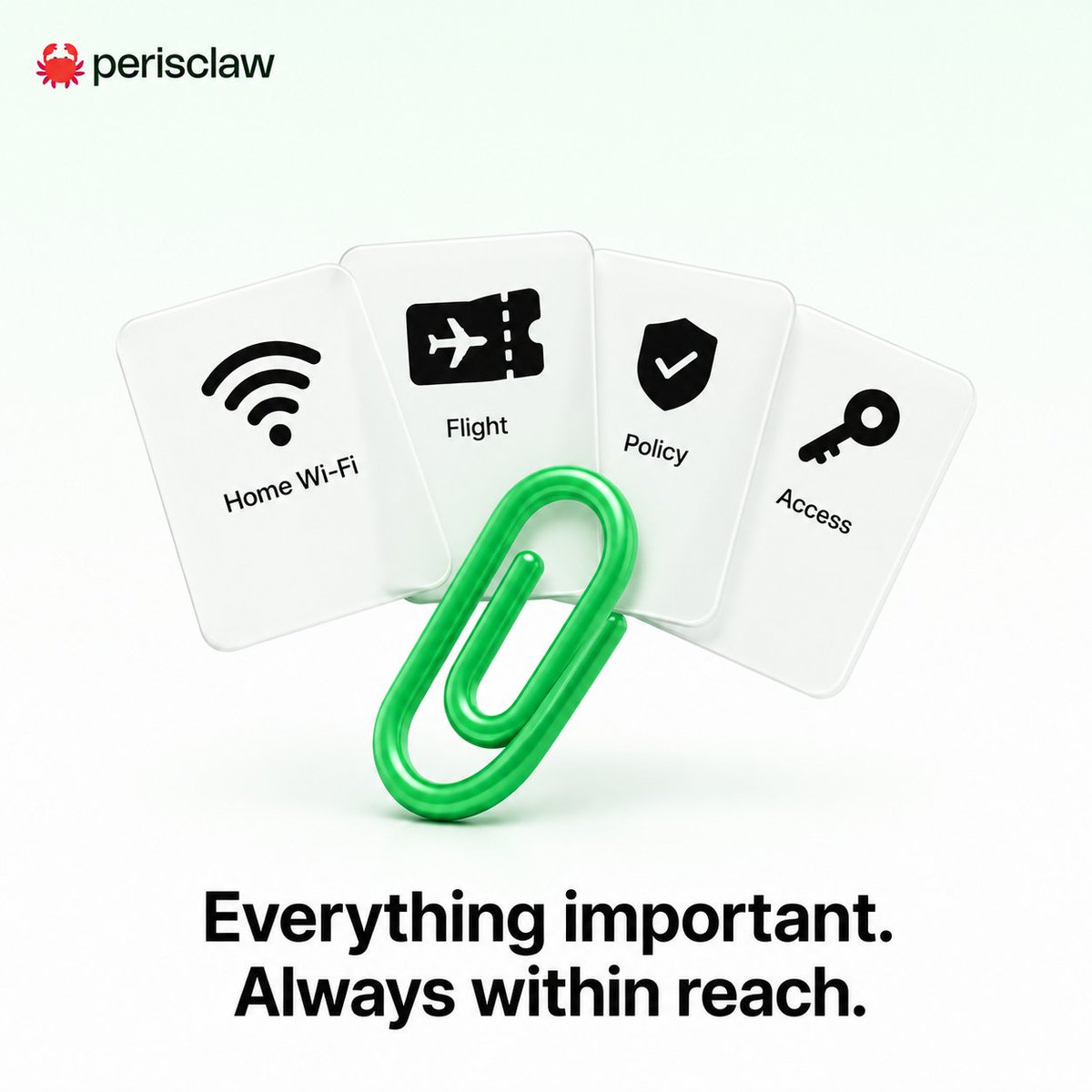 PerisclawAI's tweet photo. Meet Personal Wiki. 🦀

Save important documents, notes, invoices, and links once. The next time you need them, just ask Perisclaw.

Build yours: https://t.co/dFcLe94nGe

#whatsapp #perisclaw #personalwiki https://t.co/BNIqx4w8L3