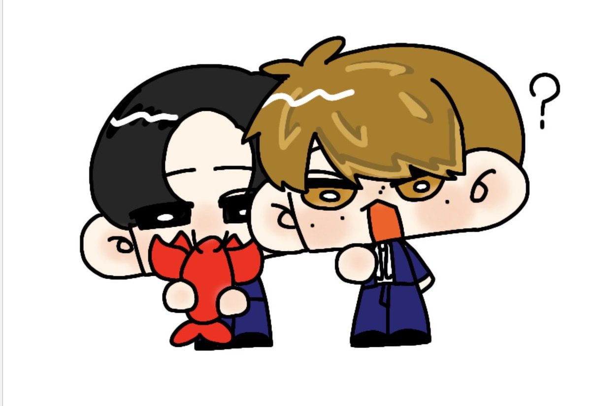 kai__0122's tweet photo. 着々と新グッズを手に入れた人たちを
見た結果、、、、

🧡「なんで俺らの新衣装がないん？」
🖤「そろそろお着替えしたいんだけど…」

（大変申し訳ございません）
（お金ない⤴︎😭） https://t.co/nweYvJ9rKM