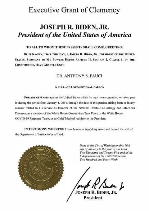 goddek's tweet photo. This pardon was a disgrace, and it remains unclear whether an autopen pardon is legally valid.

In my view, Fauci, as well as Drosten, Koopmans, Baric, Hotez, and others, should be investigated and prosecuted through the legal system. https://t.co/t0LB1C8gtm