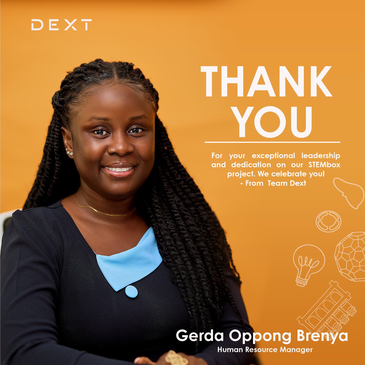 Dext_Tech's tweet photo. Employee Spotlight ๐ฅ
From all of us at Dext, we say Ayekooo ๐๐ฝ ๐
#DextTech
#EmployeeSpotlight
#STEMEducation
#STEMinEveryClassroom https://t.co/klOiUydGpp
