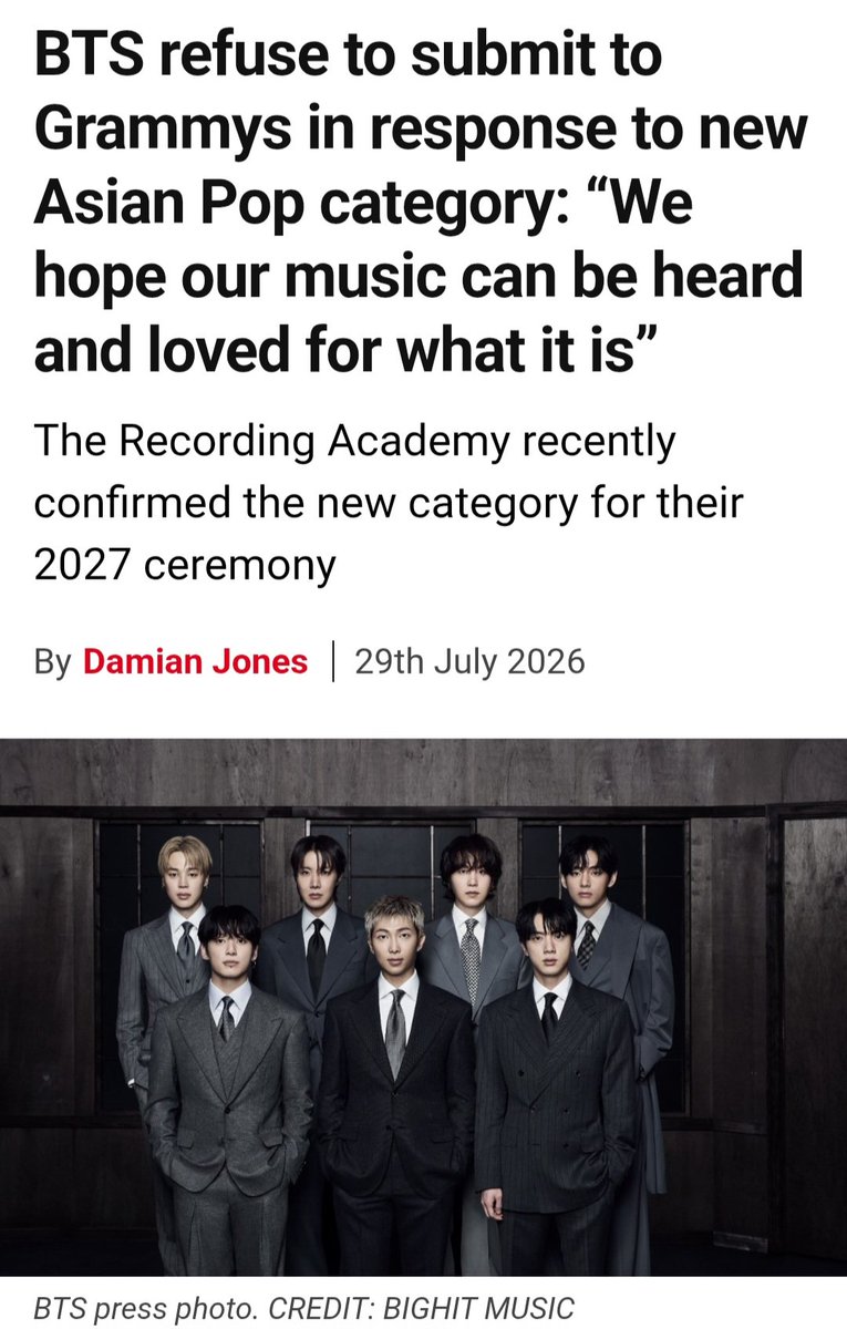 RMMoonchild101's tweet photo. NME supported BTS. 🔥

"Pop music is pop music, regardless of geographical location, the racial or ethnic identity of those making it, the language it’s sung in, or any other factor you might choose to segregate people by."

🔗https://t.co/EwbGpUzoA1 https://t.co/ZCUnMSitNN