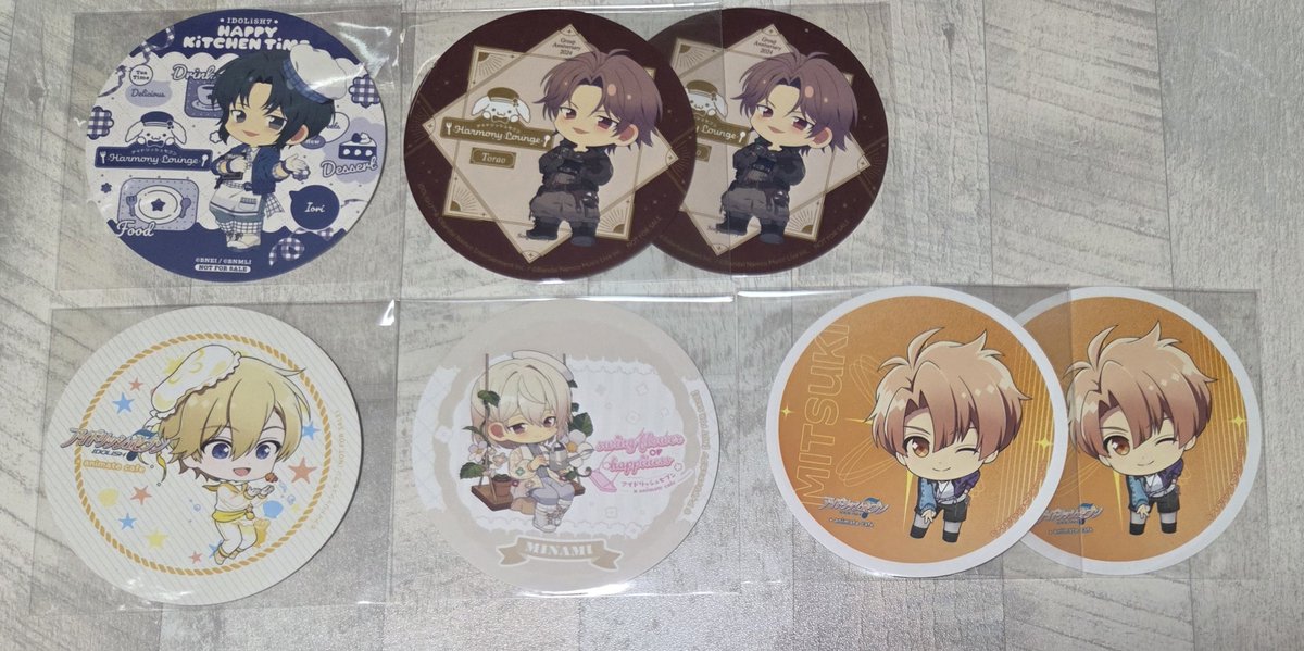 natsutako_goods's tweet photo. 【交換】アイドリッシュセブン アイナナ アニメイトカフェ アニカフェ 特典 コースター Luminous Palette Celebration

譲）
大和 楽 龍之介2 悠2 巳波
過去弾画像参照 一織 三月 ナギ 巳波 虎於

求）
今弾 天1 > (決まり次第) 一織1
🍕 陸1 天1
 >> 異種 募集中の陸 天

都内手渡し、郵送可能 https://t.co/PEXCBQBaUY